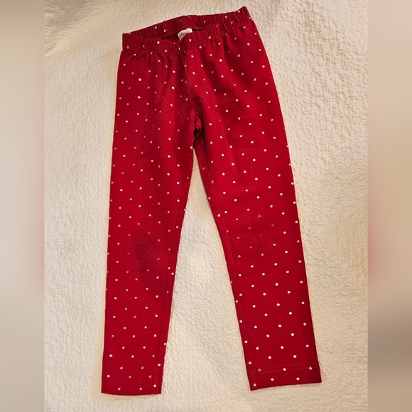 OBO EUC Mini Biden Red/Gold Leggings Size 5 - Picture 1 of 5
